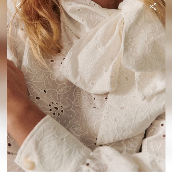 Sezane Elyes Ecru Floral Lace Blouse - Picture 4 of 9